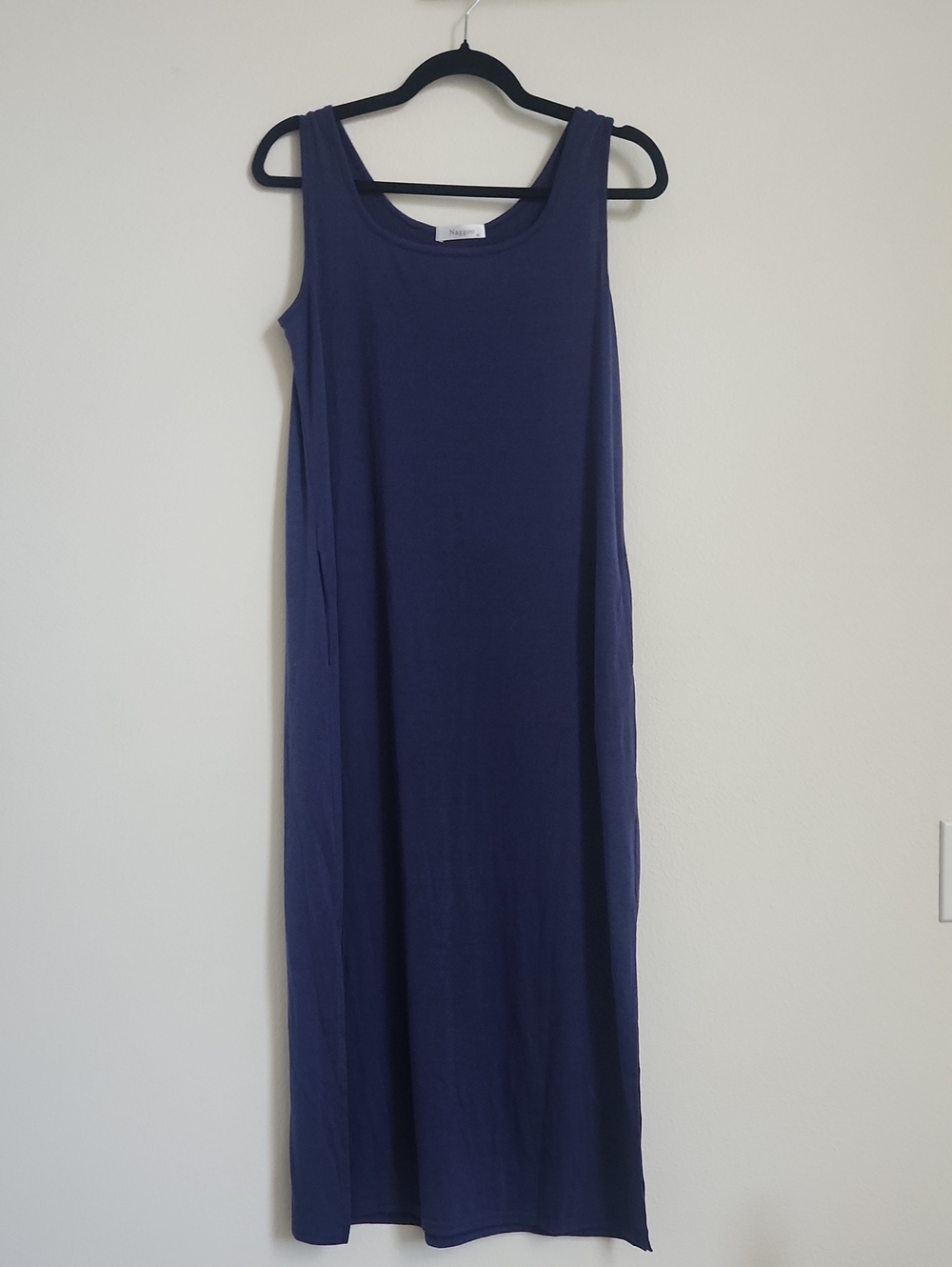 Naggoo Classic Navy Sleeveless Maxi Dress With Pockets